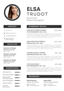 CV Professionnel : "Modèle de CV professionnel pour femmes avec design classique et élégant."