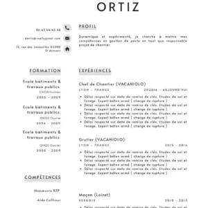CV pour hommes