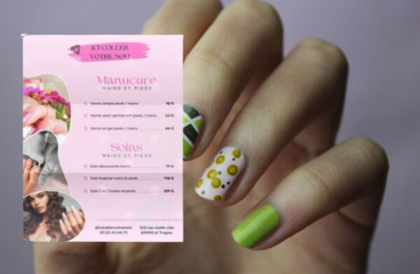 Flyer services manucure et pédicure