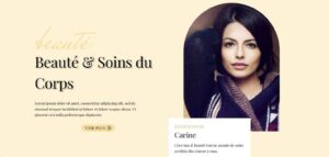 Aperçu du site internet pour institut de beauté, spa et bien-être